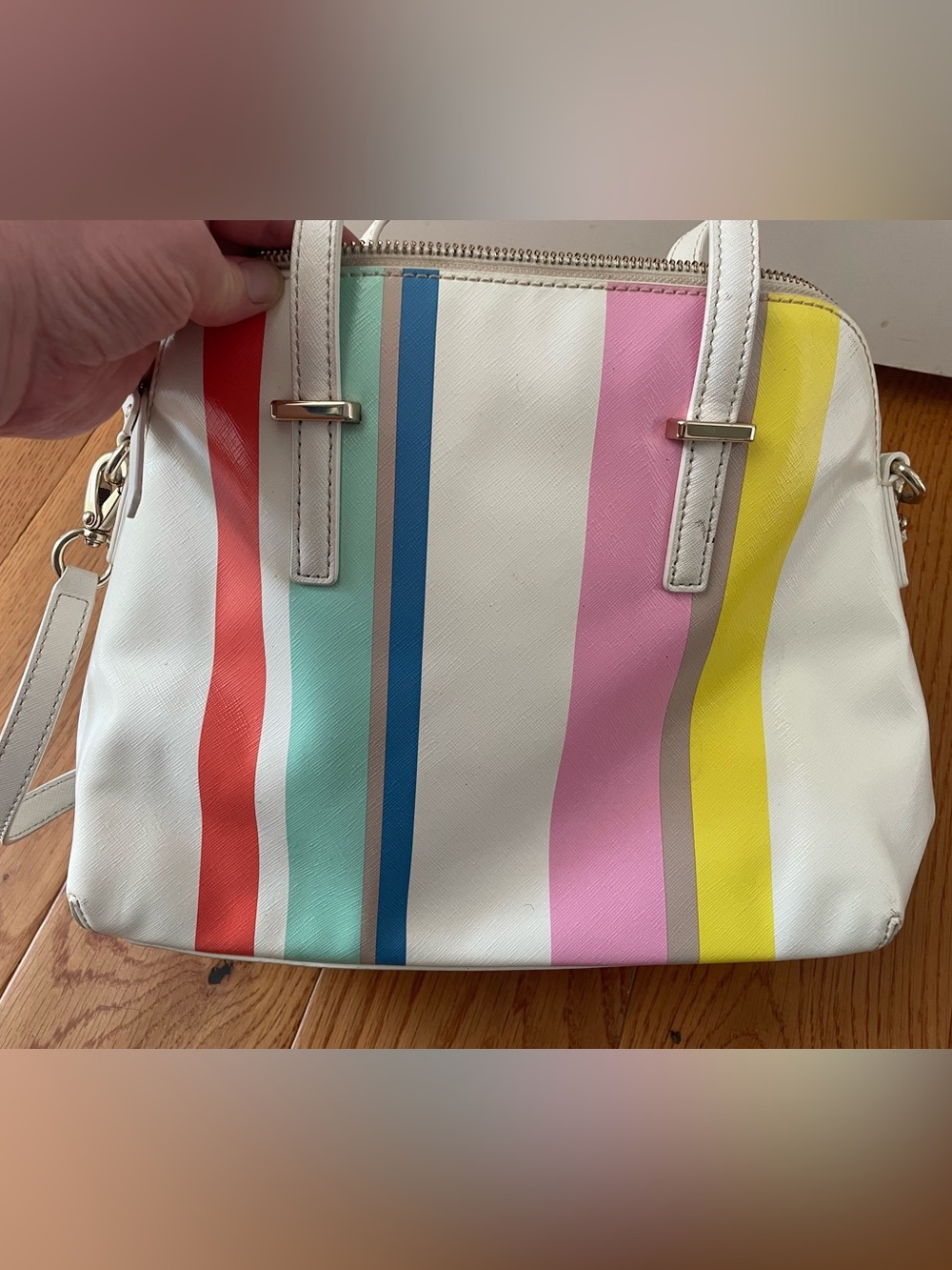 Kate Spade Cedar Street Multi-Stripe Maise Satchel Crossbody